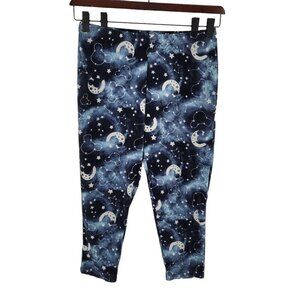 Disney womens large 12 14 blue mickey mouse super soft galaxy space print pants